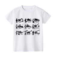 【HOT NEW】 Kid Tshirt Construction Machines Print Toddler T-shirt Baby Boys Clothes Tractor Kids Shir