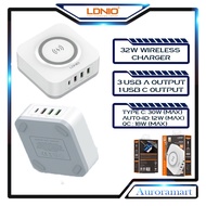 Ldnio Desktop Charger 15W Wireless Extension Fast Charging 30W PD Type C  4 USB Support QC 3.0 Charg
