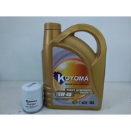 PERODUA MYVI 06-2017YEAR , ALZA OIL FILTER +KOYOMA 5W40 FULLY SYNTHETIC ENGINE OIL