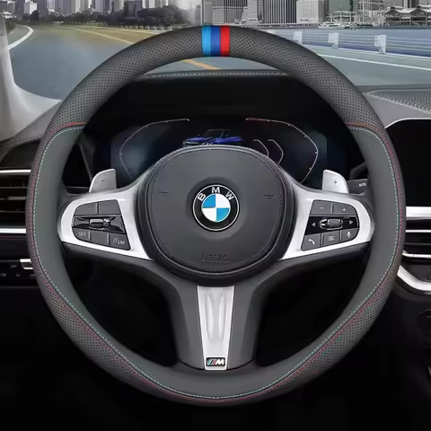 Leather Car Steering Wheel Cover for BMW 3 5 7 Series E46 E90 E60 F30 G30 E36 E91 X5 E70 X1 X3 X4 X5