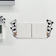 Cartoon Puppy Switch Frame Cover Creative Household Switch Sticker Decoration Cover Ugly Wall Sticke