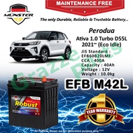 Münster Robust MF CMF EFB M42L | B20L | 60B20L (40AH) Car Battery Bateri Kereta for Perodua Ativa 1.