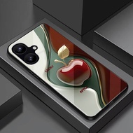Case for SAMSUNG GALAXY A06/ A06 5G, tempered glass back, beautiful Apple print