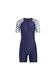 Arena - 女士 BLOSSOM短袖半拉鏈平腳連身泳衣