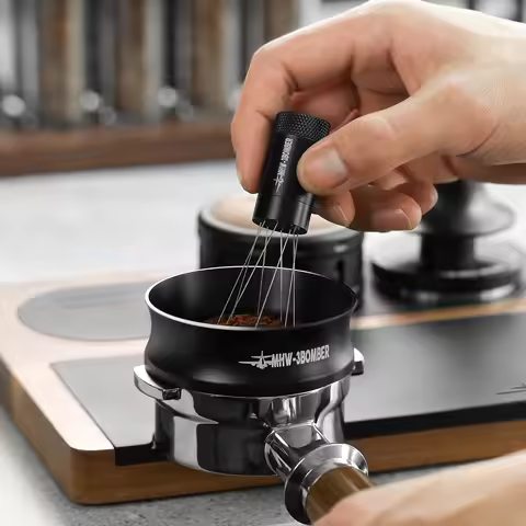MHW-3BOMBER Magnetic Dosing Funnel Set 58mm Espresso Dosing Ring & 58.5mm Puck Screen Kit Doule Coff