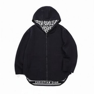 DIor 迪奧25FW 經典老花字母雙面穿連帽針織中長外套36外套 羽絨 襯衫 毛衣 冷衫