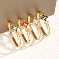 Four-leaf Clover Bracelet Female Fashion Diamond-shaped Hollow Four-leaf Clover Girl Bracelet Niche 