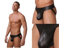 【cw】 Faux Leather Jockstrap Erotic Panties Hot Mens Male  39;s Thongs