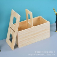HY💕 Wooden Chinese Retro Dessert Storage Wooden Box Moon Cake Box Wooden Portable Storage Basket Compartment Basket RZWR