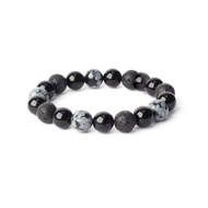 magnetic bracelet Obsidian Black Agate Volcanic Rock Boys Bracelet