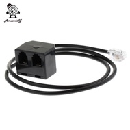 [Amuzocity] RJ9  2 Female To RJ9 1 Male 4P4C Converter Adapter Cable 25cm/0.8ft