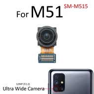 มาโครเทเลโฟโต้ความลึกหลักกว้างพิเศษด้านหน้ากล้องเซลฟี่สำหรับ Samsung Galaxy M51 M31 M21 2020 2021ชิ้นส่วนซ่อมสายเคเบิลงอได้
