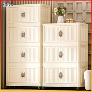 Salvo 3/4/5 Layers Foldable Storage Cabinet With 2 Magnetic Doors No Installation Stackable Storage 