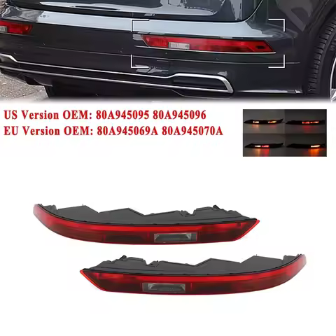 Rear Bumper Lower Stop Brake Reflector with Bulbs Tail Light for Audi Q5 2018-2021 80A945095 80A9450