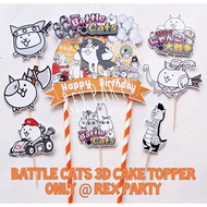 Battle Cats Cake Topper/ Birthday 3D Topper Battle Cats/Batttle Cats Cake Decoration/Batttle Cats