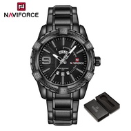 NAVIFORCE Men Casual Waterproof Double Date Watch Stainless Steel Original Watch Luminous Display NF