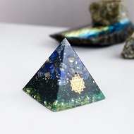 【綠砂石、青金石】奧根水晶能量金字塔Orgonite 5x5 cm