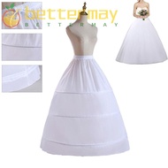 Better Mayshow Long White Petticoat - 3-Hoop Crinoline Skirt