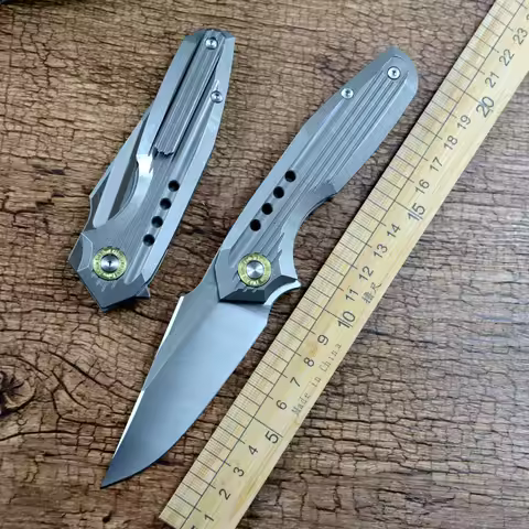 Twosun Knife TS194 M390 Blade Flipper Fast Open Titanium Handle Folding Survival Hunting Outdoor Too