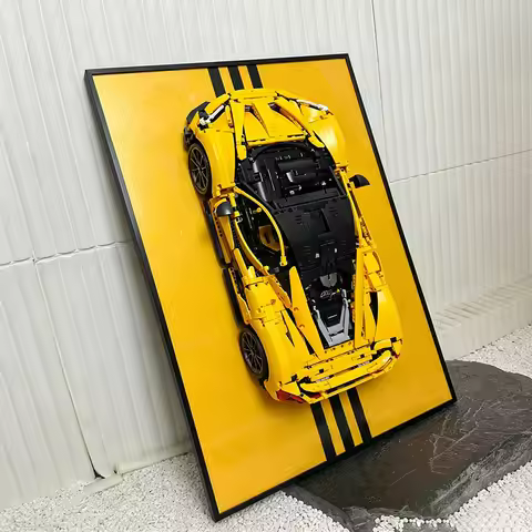 Display Wall Board, Compatible with LEGO 42172 McLaren P1 Technic Sports Car Building Block Model, W