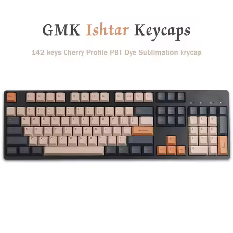 142 Keys GMK Ishtar Keycaps Cherry Profile Dye Sublimation PBT Keycap For MX 61/64/66/68/75/87/96/98