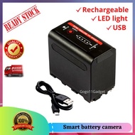 🔥 READY STOCK 🔥 NP-F980 led light battery camera usb micro input output Np-F970 F960 D970 Np-F550Np-