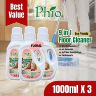 Phio 9in1 Floor Cleaner Floral 3 Bottles Pack Floor Cleaning 1000ml Pembersih Lantai Berbau Bunga 1L