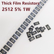 100pcs 2512 5% 1W  Chip Resistor 0R - 10M 0 1 10 47 100 150 220 470 ohm 1R 10R 47R 100R 220R 470R 1K
