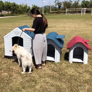 XXL Large Pet House Cat and Dog House Pet Cottage Pet Kennel With Gate Dog House Waterproof Pet House Outdoor Shelter QZ