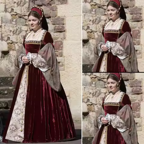Velvet Victorian Tudor Queen Elizabeth Costume Dress Historical Renaissance Elizabethan Tudor Anne B