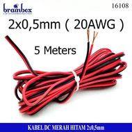 MERAH Red Black DC Cable 0.5mm 20AWG LED Cable Car Cable