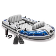Intex Inflatable Boat Set EXCURSION Fishing Or Kayak Boat With Aluminium Oars And Hight Output Air P
