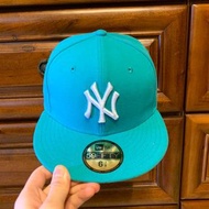 MLB HAT帽子New era 59fifty 水湖藍洋基yankees棒球帽 Justin bieber