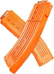 EKIND 15-Dart Banana Curved Clips Compatible with Nerf Elite Magazines - Quick Reload Soft Dart Ammo Clip for Nerf Toy Guns (2-Pack, Orange)