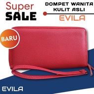 MERAH Red genuine leather women's long wallet - women's leather wallet