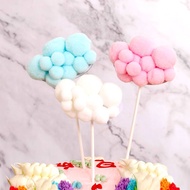 3D CLOUD SHAPE CAKE TOPPER CUTE CLOUD POMPOM PASTEL CLOUD TOPPER CAKE DECORATION