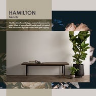 Fyndfurniture- Hamilton Bench/Solid Acacia Dining Bench/ Bench Chair/ Bench Stool with Sand Black co