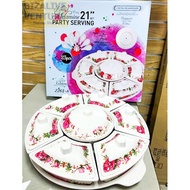Round Melamine Set Party Serving 21" | Tray Pesta |  Round Buffet | Party Set | Tray Berpusing | Bek