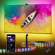 TV Backlight LED 15ft - TV Backlight Sync to Screen PC Monitor for 55-75 Inch RGB LED Strip Lights C
