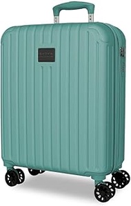 Timber Cabin Suitcase Turquoise Green 40 x 55 x 20 cm Rigid ABS Plastic Integrated Combination Lock 