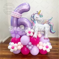 80cm Unicorn 4D Number Balloon Package 9894