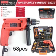 Mesin Bor Listrik Set Sunc Tools 13mm Impact Drill Box Set 58 Pcs