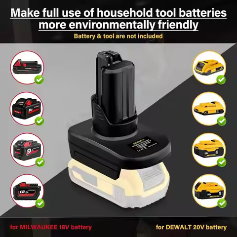 DM20BS12 Converter for Dewalt 20V to for Bosch 12V tool Adapter for Milwaukee 18V Battery to for Bos