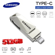 PenDrive Samsung 512GB 3IN1 OTG Flash Drive Type-C Metal Phone PenDrive For Phone/PC