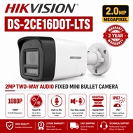 HIKVISION CCTV DS-2CE16D0T-LTS 2MP Two Way Audio Fixed Mini Bullet Camera 2.8MM