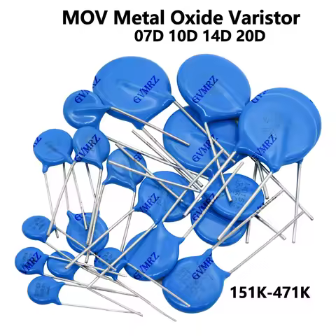 MOV Metal Oxide Varistor DIP Type 07D 10D 14D 20D Series Assorted Models for Electronic Circuit Use 