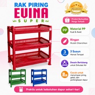 Evina Super LD-3789 3-Tier Plastic Dish Rack Kitchen Rack Multipurpose Plate and Glass Holder