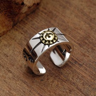 S Thai Silver Trendy Male Ring Takahashi Inlaid Copper Flying Eagle Ray Totem Mark Open Men Women Si
