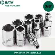 SATA 3/8'' DR. 6PT SOCKET, S.A.E. / JUNIOR SIZE INCHES SIZE SOCKET BOX