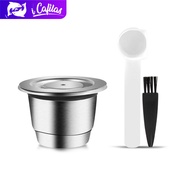 【i Cafilas】[NESC01] Reusable Coffee Capsule Coffee Pods Filter Refillable Stainless Steel Coffee Filters With Tamper Espresso Coffee Crema Maker for Nespresso Machine Inissia C40,D40,F111 Lattissima One,Pro F456,Touch